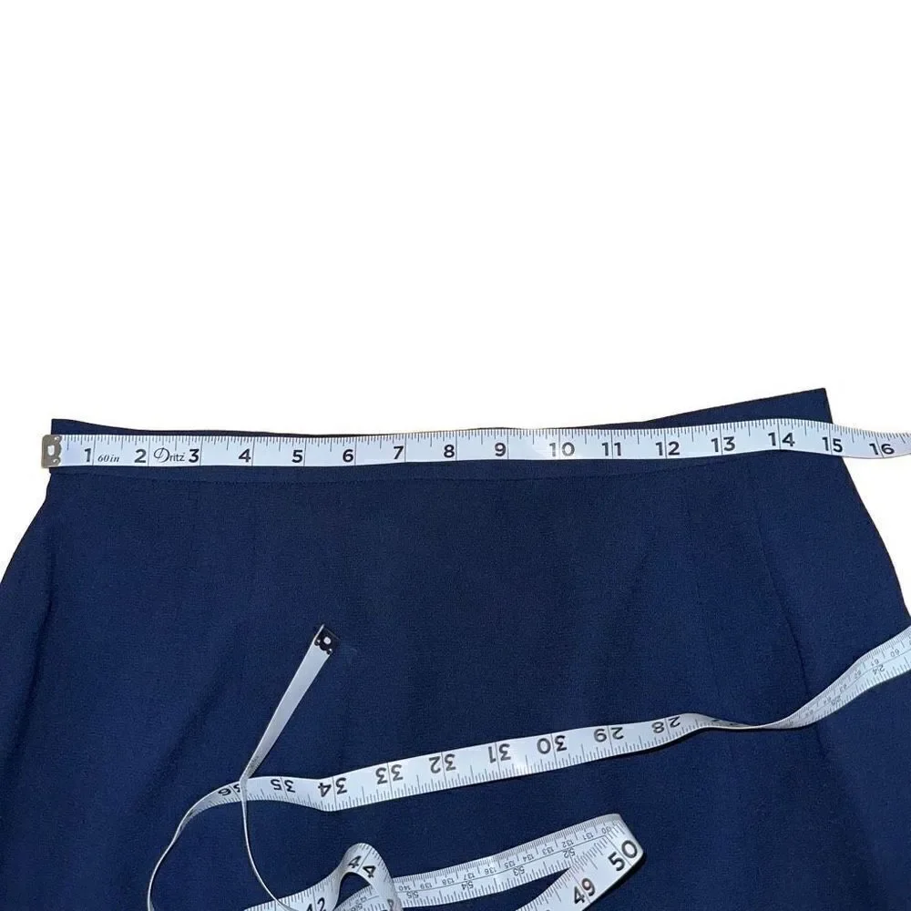 Adrianna Papell Womens 14P Navy Maxi‎ Skirt Full Length Side Slit Formal Elegant